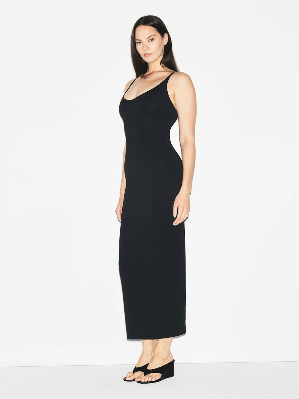 SKIMS Smooth Layers Scoop Neck Long Dress Closet Staple Slimming Minimalist